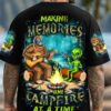 MAKING MEMORIES ONE CAMPFIRE AT A TIME BIGFOOT ALIEN ALL OVER PRINT Shirt